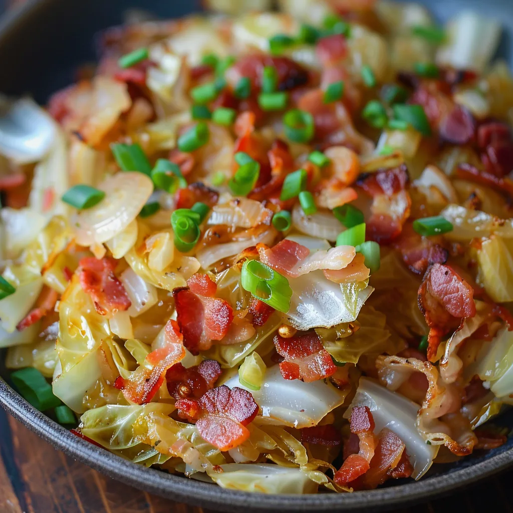 Fried Cabbage with Bacon, Onion & Garlic 6 Fried Cabbage with Bacon Onion Garlic