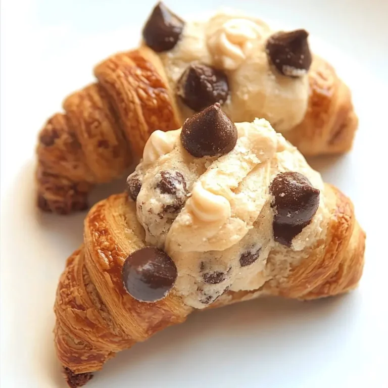 Freshly baked Crookie (Cookie Croissant) with gooey chocolate inside