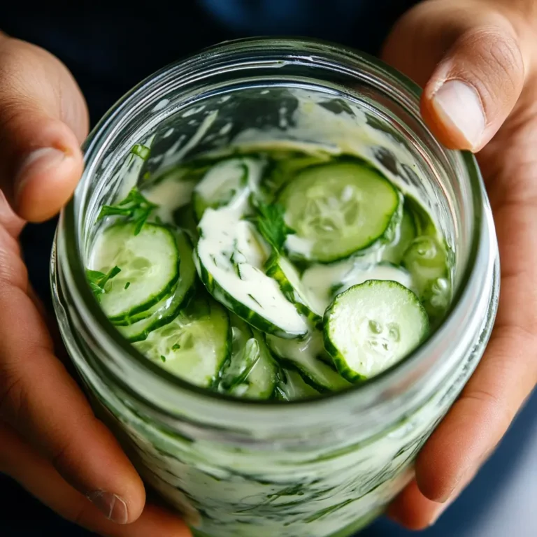 5-Ingredient Viral Cucumber Salad in a mason jar