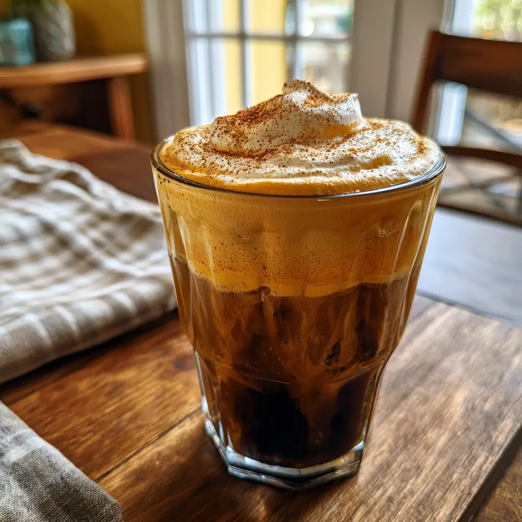 Pumpkin Cream Cold Brew – 5-Minute Recipe You’ll Love 5 pumpkin cream cold brew with thick foam and cinnamon in clear glass