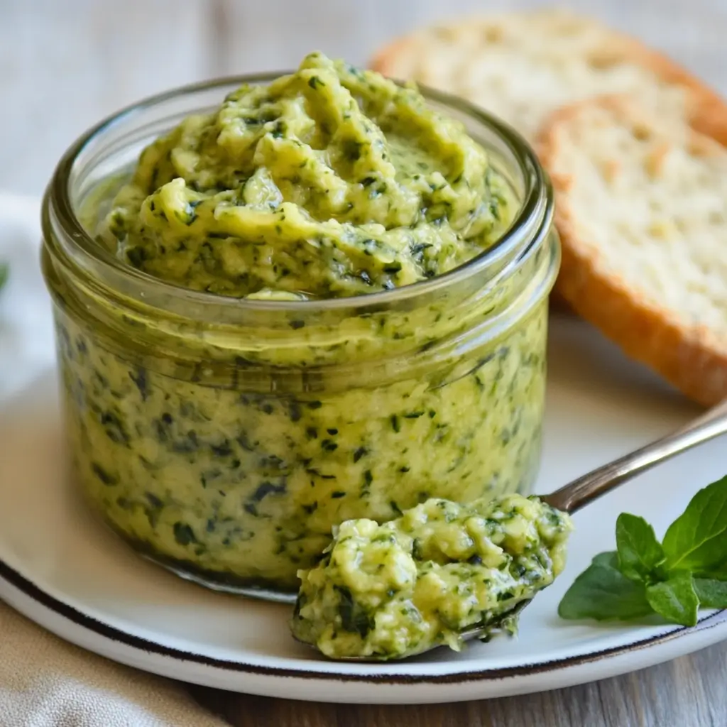 Zucchini Butter Spread: 5 Irresistible Reasons to Try It 5 Zucchini butter spread in glass jar with spoon and bread