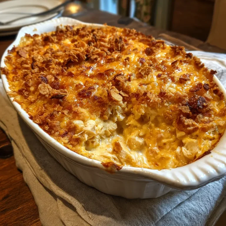 Neiman Marcus Chicken Casserole with golden cracker topping and creamy filling