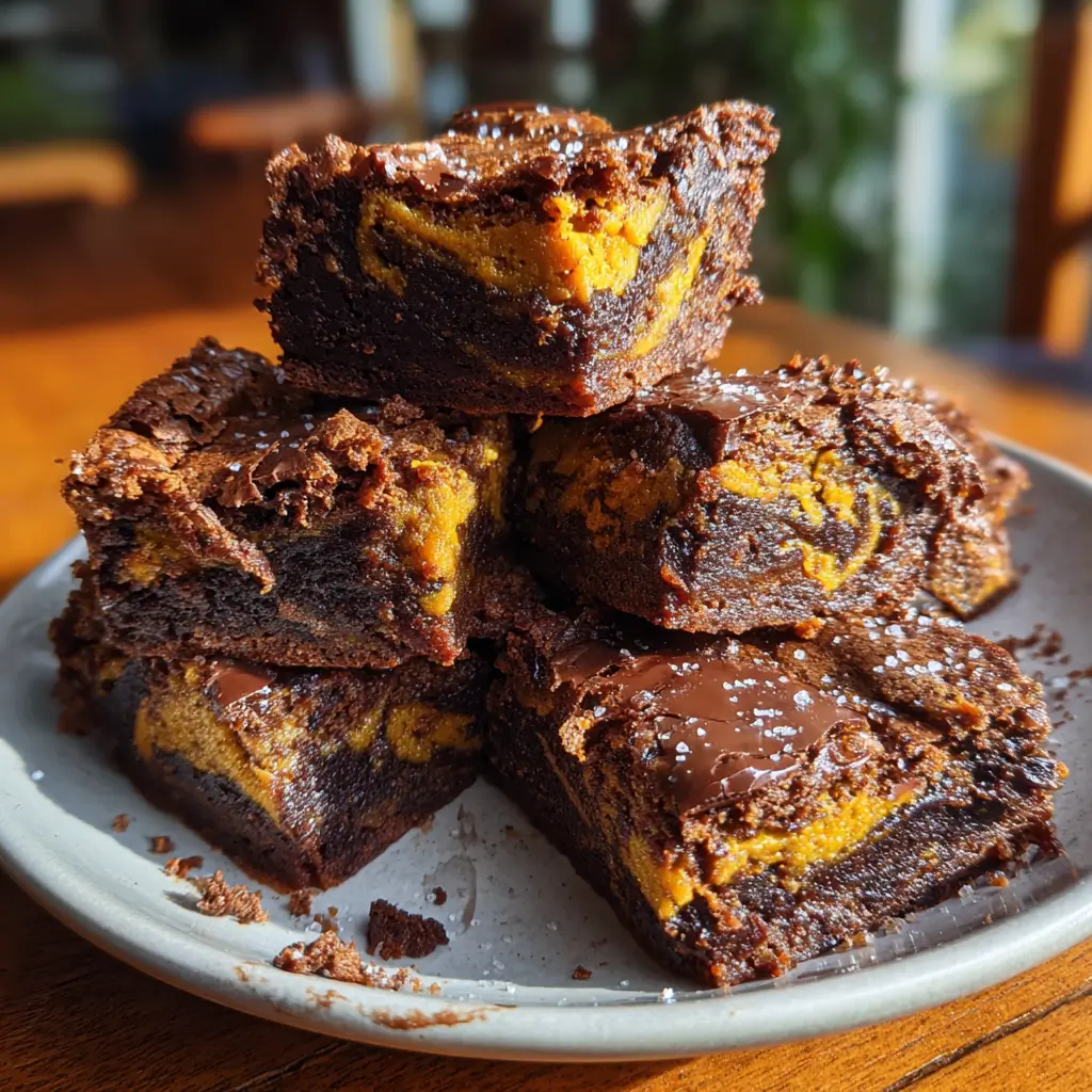 halloween vegan pumpkin brownies