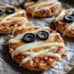Mummy Mini Pizzas – Spooky, Cheesy & Kid-Friendly Halloween Treat 9 mummy mini pizzas recipe