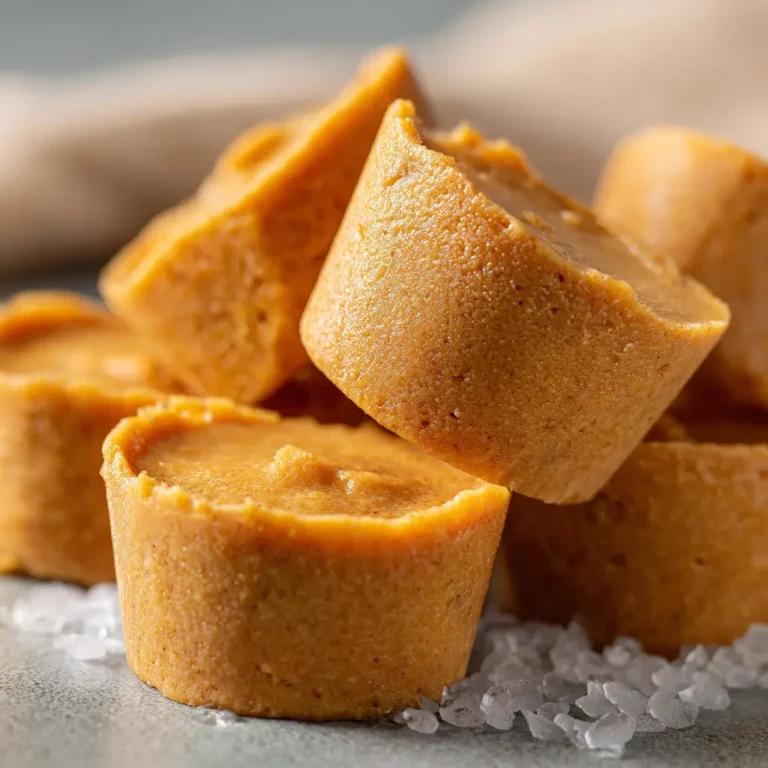 Pumpkin Apple Treats in silicone molds with creamy frozen texture and light orange color, styled as a cozy fall snack
