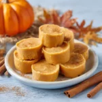 Frozen Pumpkin Apple Treats in silicone molds with creamy texture and warm orange color, ideal for fall snacking