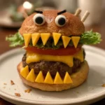 halloween monster burgers card
