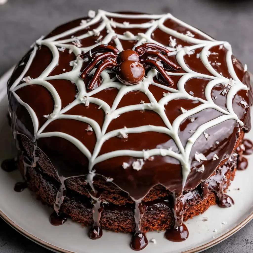 spiderweb chocolate cake