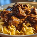 Juicy Beef Tips with Gravy over Noodles in 45 Minutes 11 Beef Tips with Gravy over Noodles