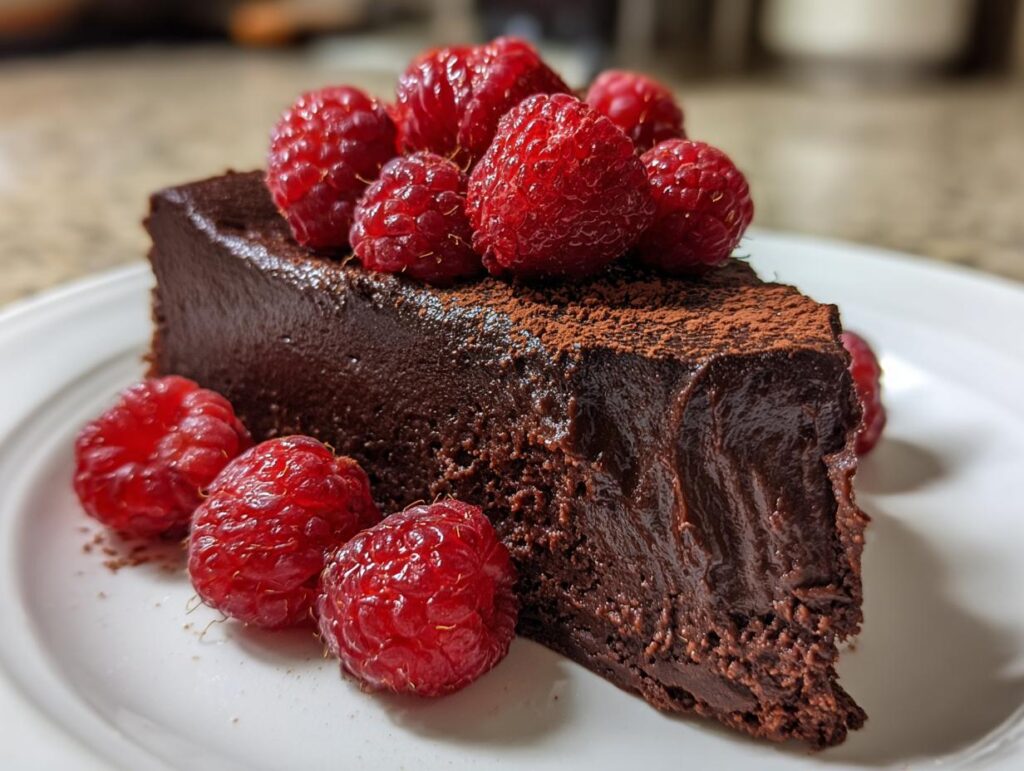 Flourless Chocolate Torte with Raspberries