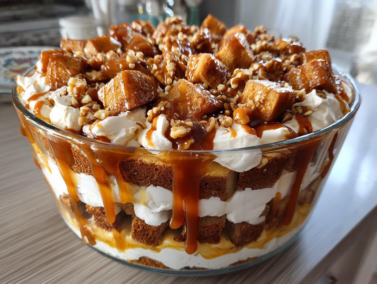 Irresistible Gingerbread Trifle with Toasted Walnuts Recipe 6 Gingerbread Trifle with Toasted Walnuts