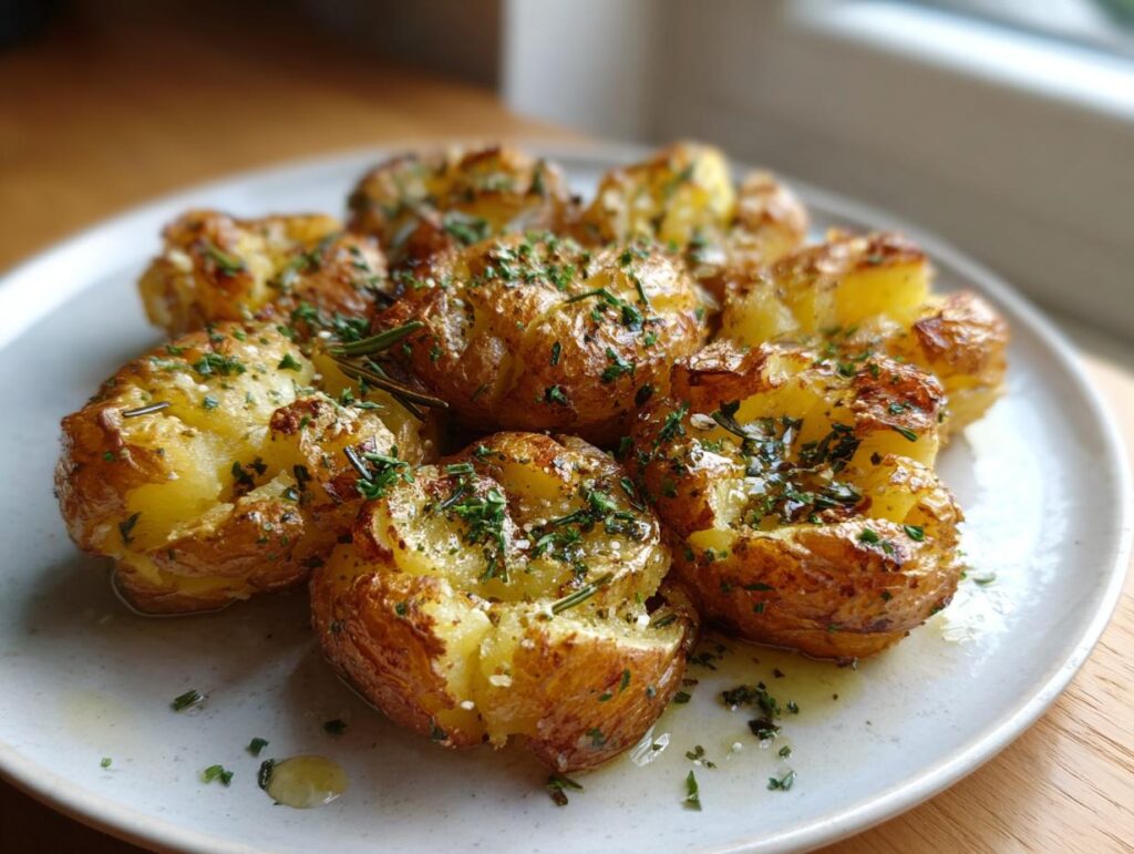 Smashed Potatoes with Herbs
