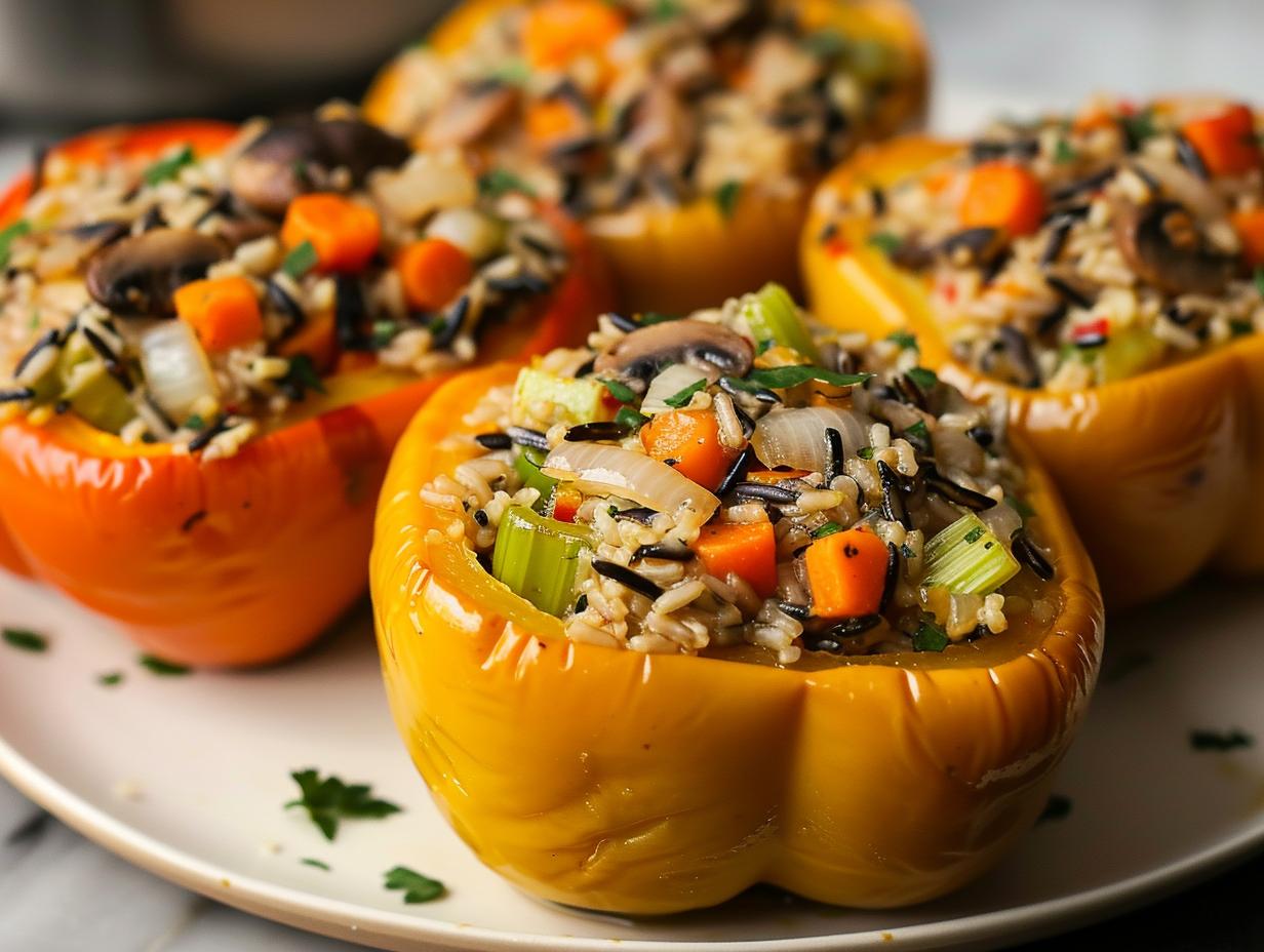 4 Perfect Vegan Stuffed Peppers with Wild Rice for Thanksgiving Joy 6 Vegan Stuffed Peppers with Wild Rice