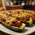 Savory Zucchini Boats Stuffed with Ground Beef and Rice - 4 Easy Steps 9 Zucchini Boats Stuffed with Ground Beef and Rice