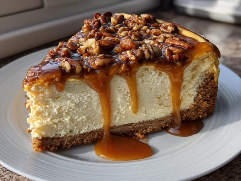 Caramel-Pecan Christmas Cheesecake