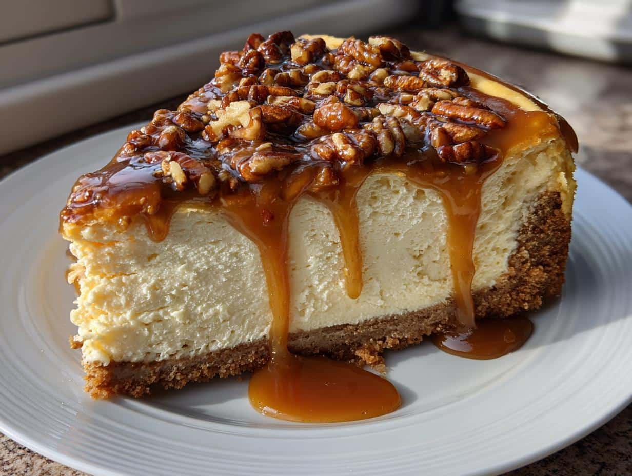 Caramel-Pecan Christmas Cheesecake