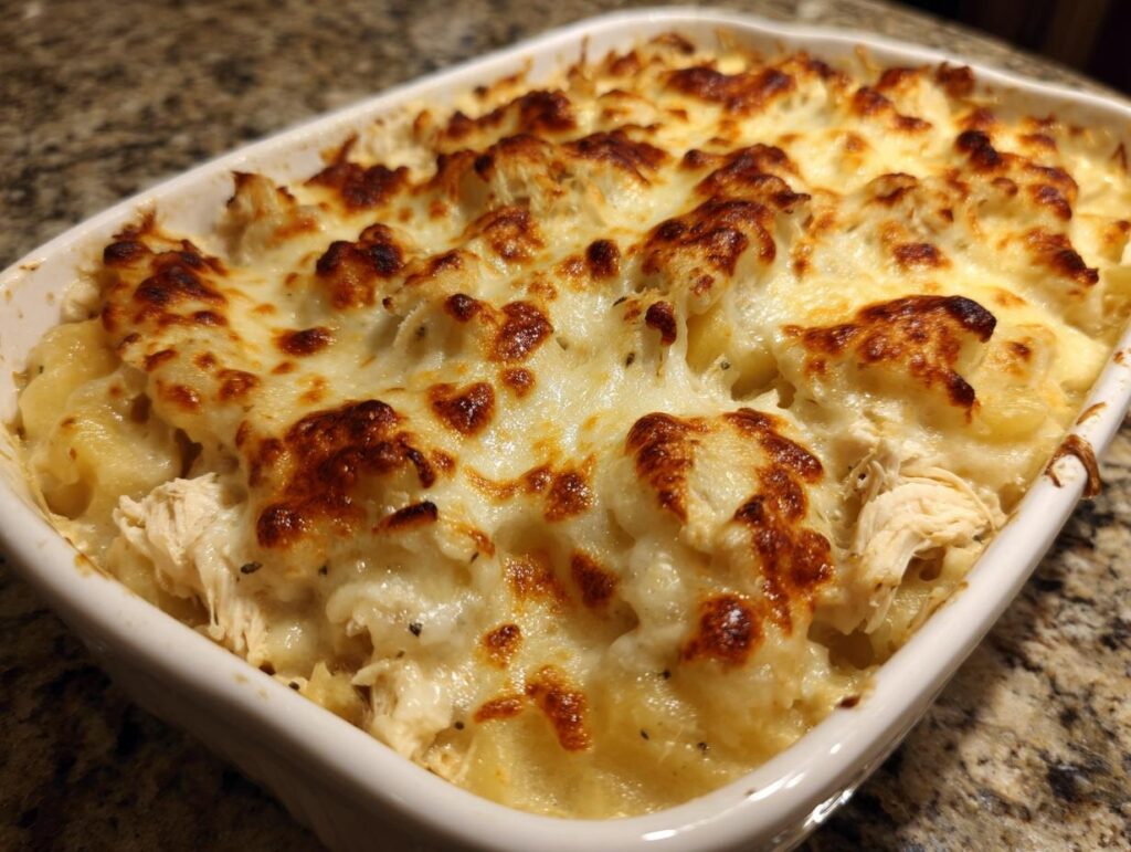 Chicken Alfredo Potato Casserole