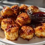 Christmas Almond-Crusted Chicken Bites with Cranberry Glaze