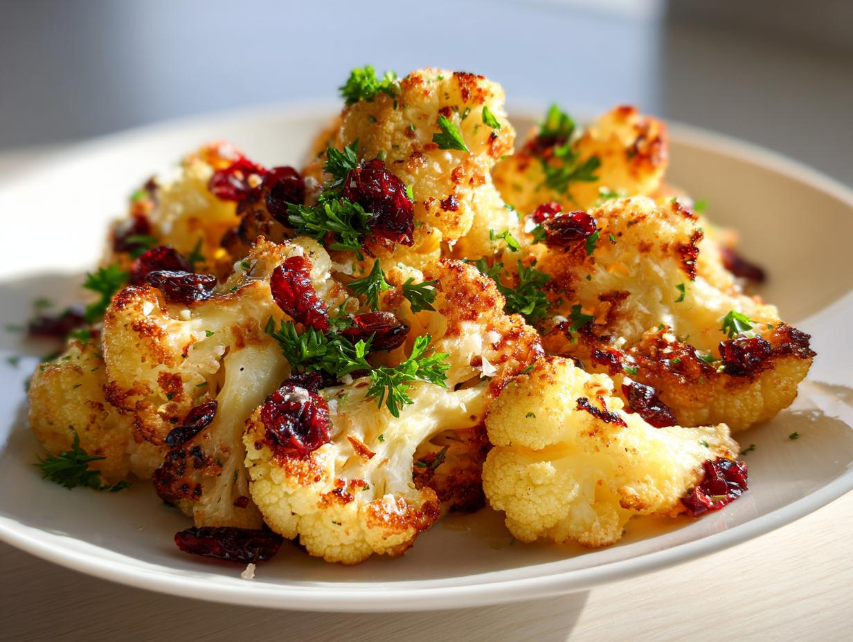 45-Minute Christmas Cauliflower Popcorn with Parmesan and Cranberries Delight 5 Christmas Cauliflower Popcorn with Parmesan and Cranberries