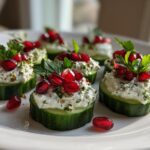 Christmas Cucumber Bites with Herbed Cream Cheese