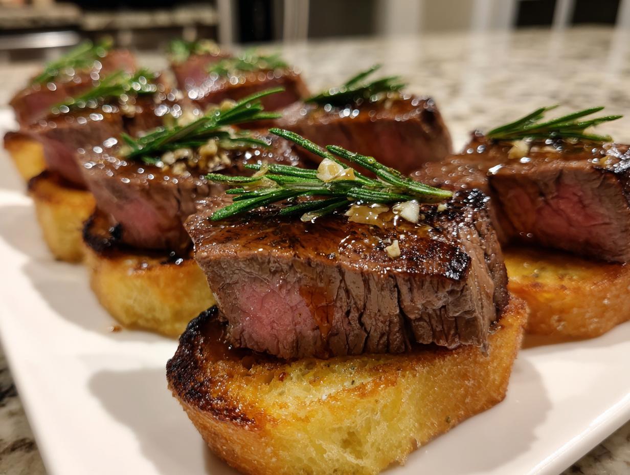 35-Minute Christmas Maple-Glazed Beef Tenderloin Crostini Magic 4 Christmas Maple-Glazed Beef Tenderloin Crostini