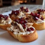 Christmas Pomegranate & Turkey Crostini