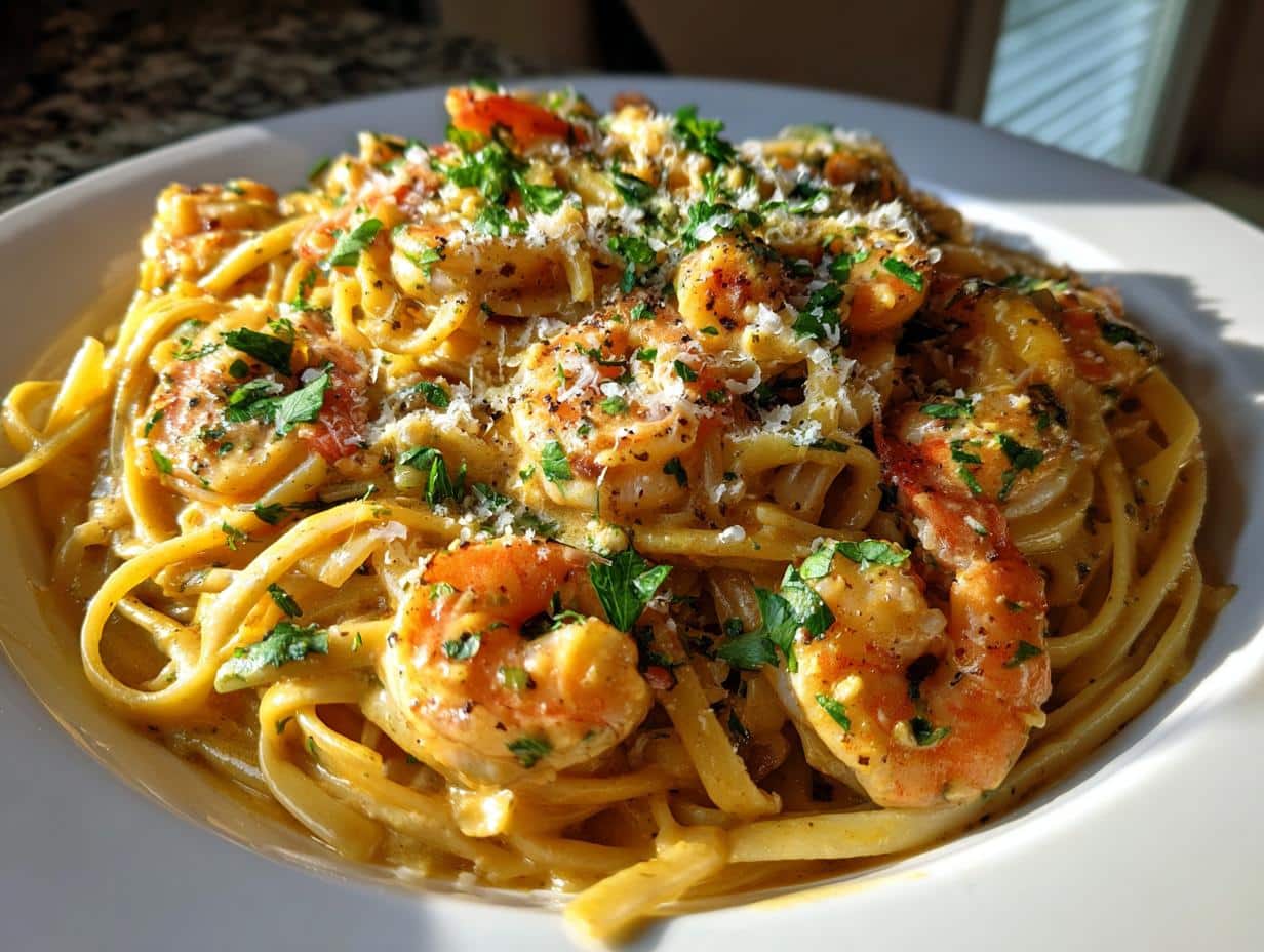 Creamy Cajun Shrimp Linguine