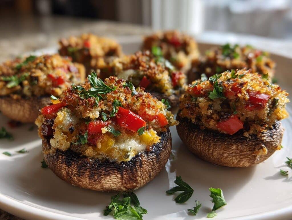 New Year Stuffed Mushroom Confetti Caps