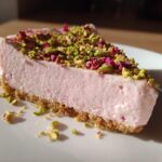Pistachio-Rose Christmas Cheesecake