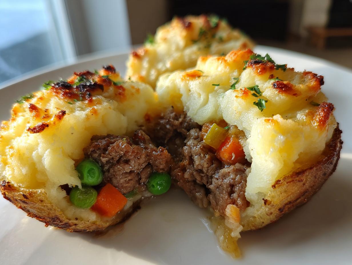 Shepherd's Pie Stuffed Baked Potatoes