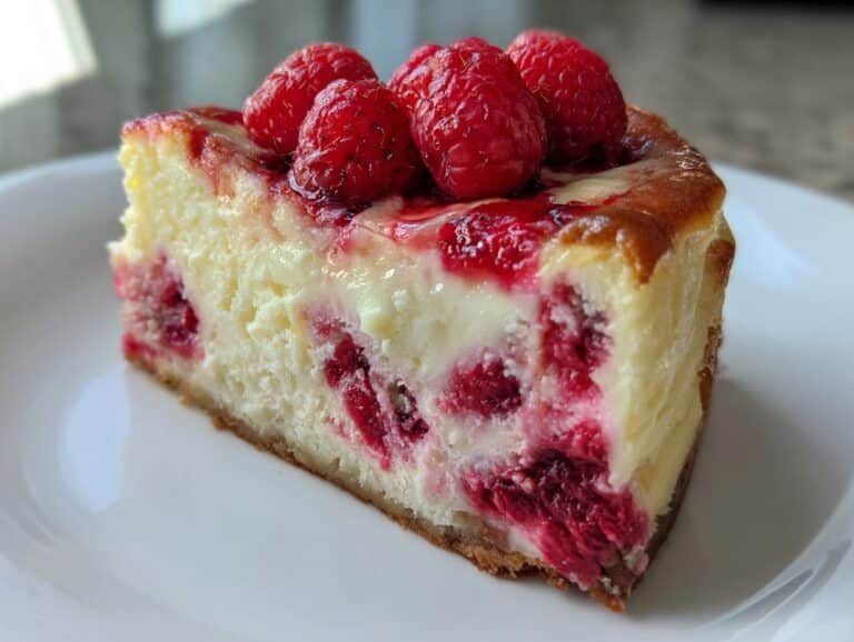 White-Chocolate-Raspberry Christmas Cheesecake