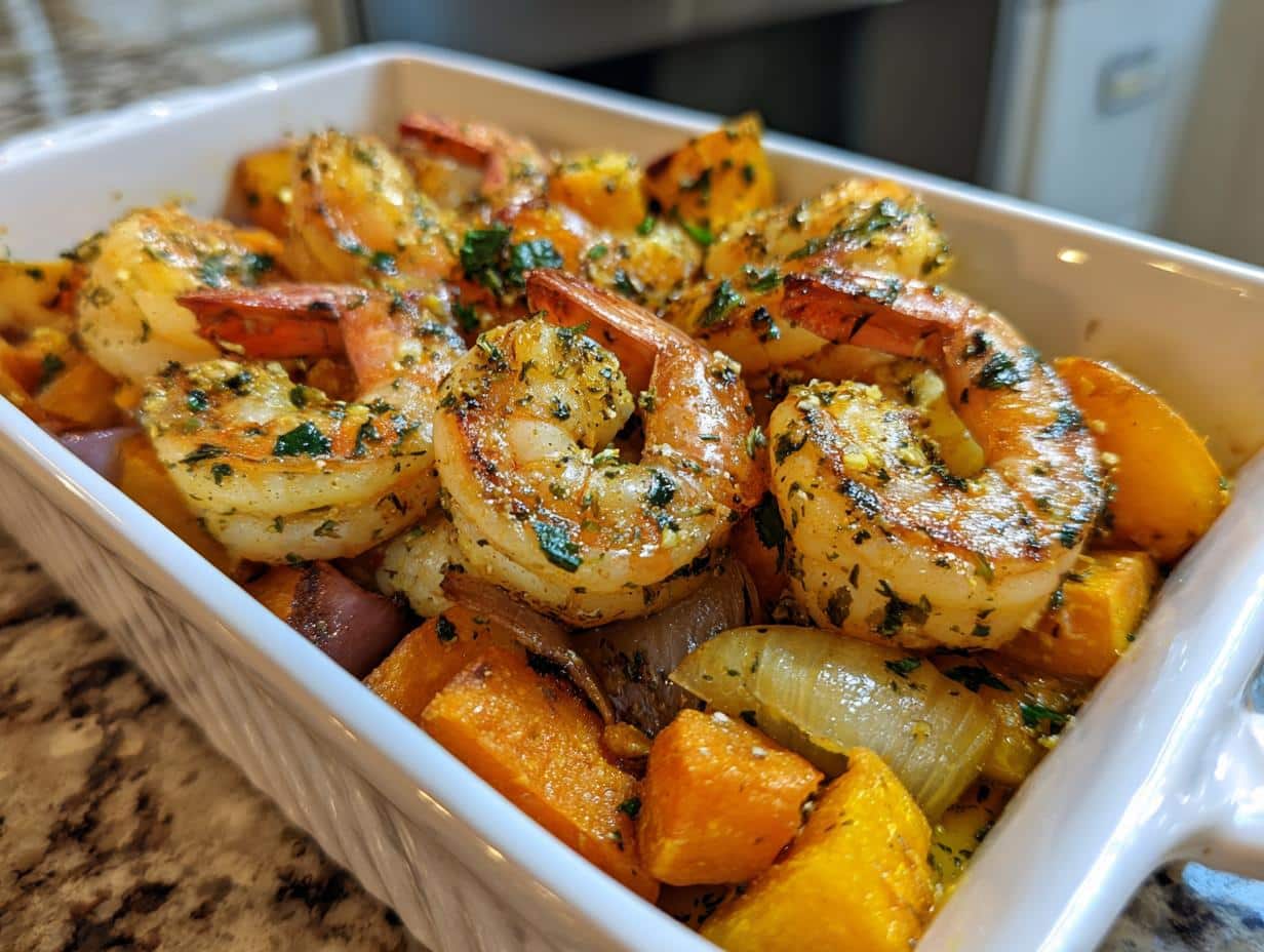 Lemon Herb Shrimp with Roasted Root Vegetables