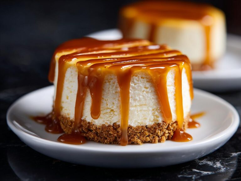 Mini caramel cheesecake