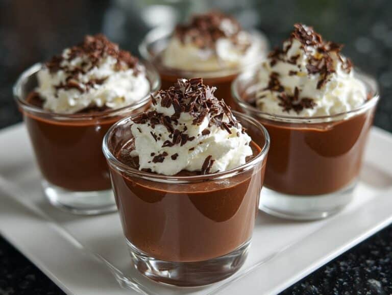 Mini chocolate pudding shots