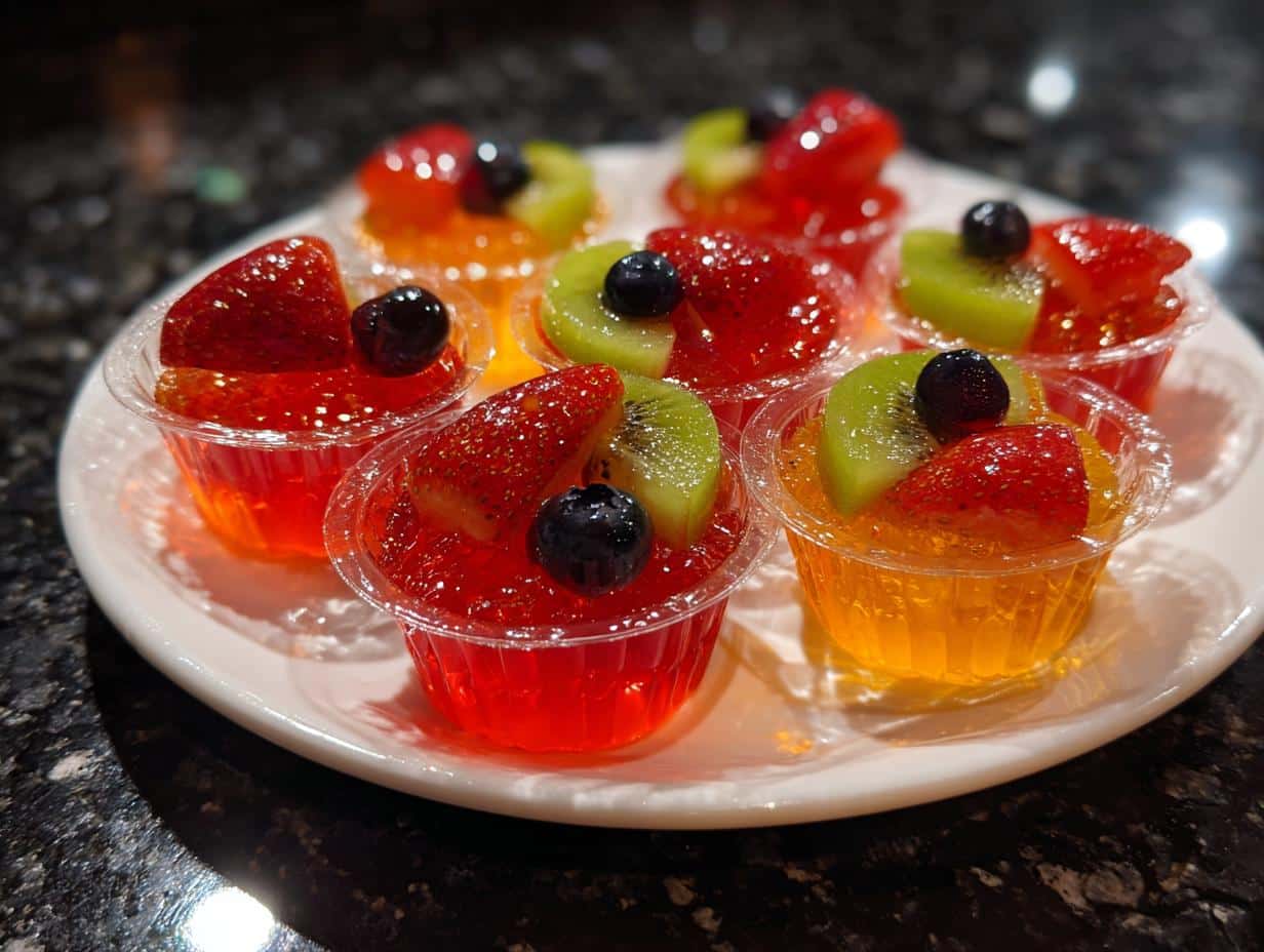 Mini fruit jelly cups