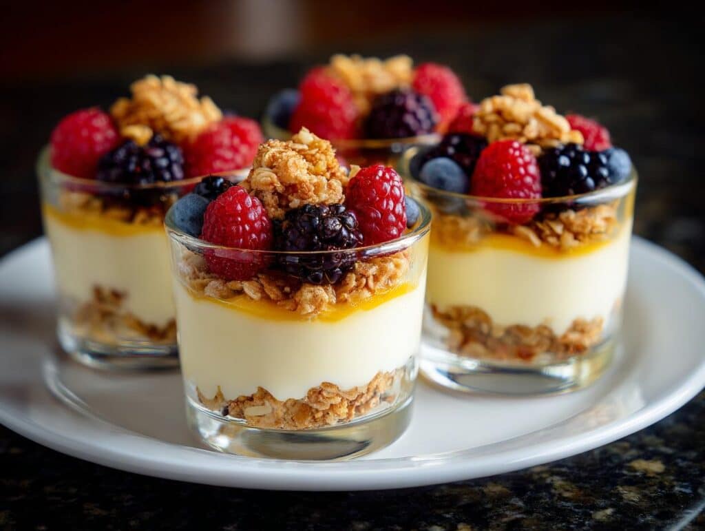 Mini honey yogurt cups