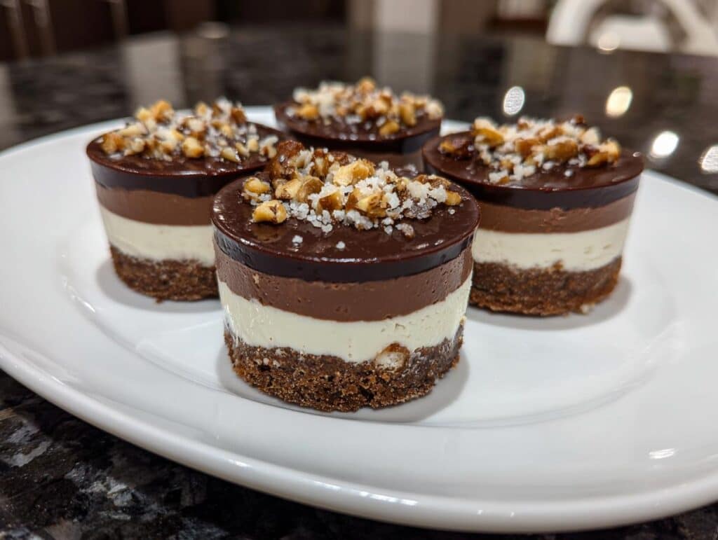 Mini triple-chocolate cups