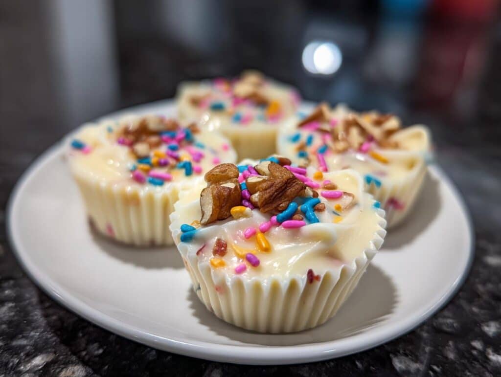 Mini white chocolate cups