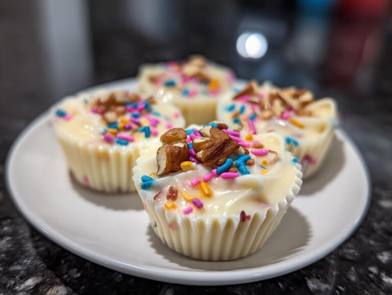 Mini white chocolate cups