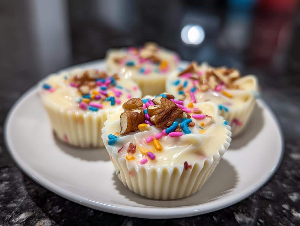 Mini white chocolate cups