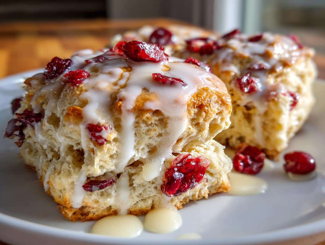 New Year Glazed Cranberry Scones