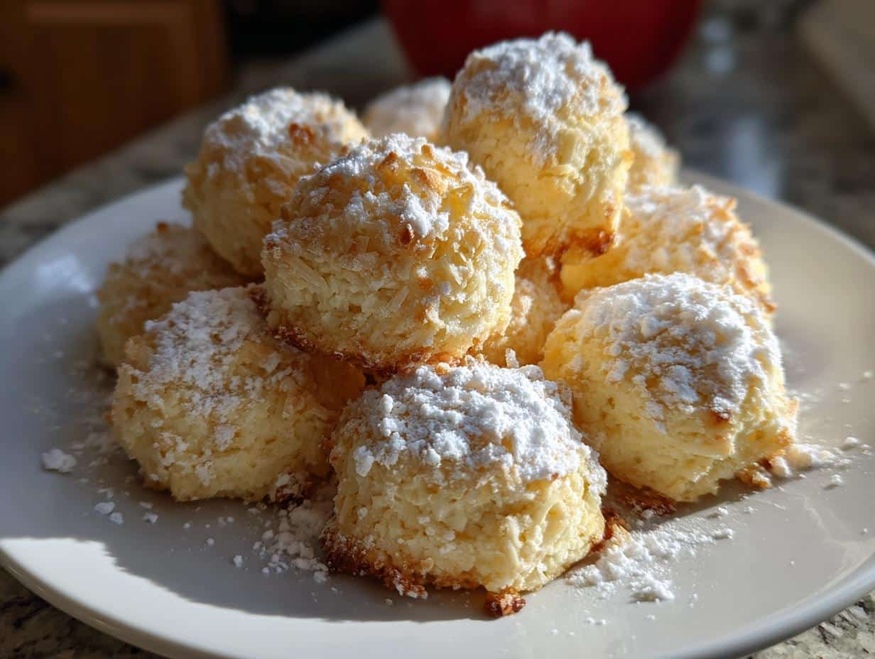 New Year Toasted Coconut Snowball Cookies