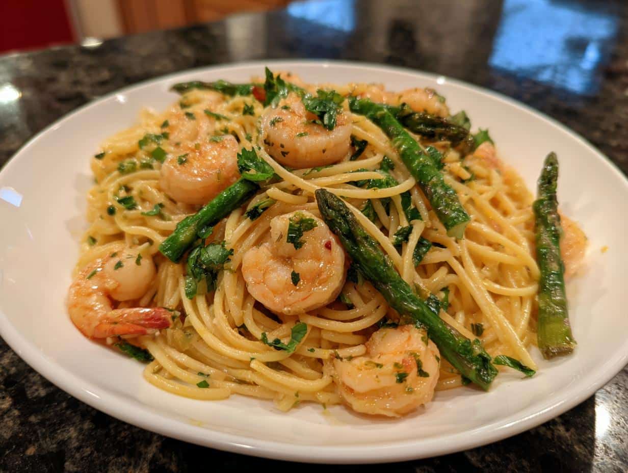 Shrimp and Asparagus Lemon Pasta