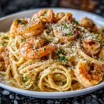 Shrimp and Creamy Peppercorn Pasta