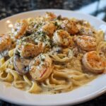 Shrimp and Mushroom Garlic Alfredo