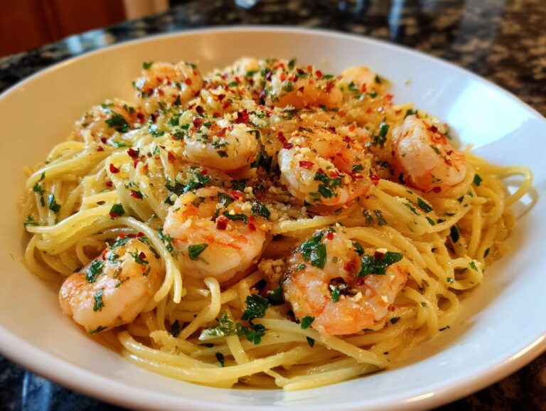 Spicy Garlic Butter Shrimp Pasta