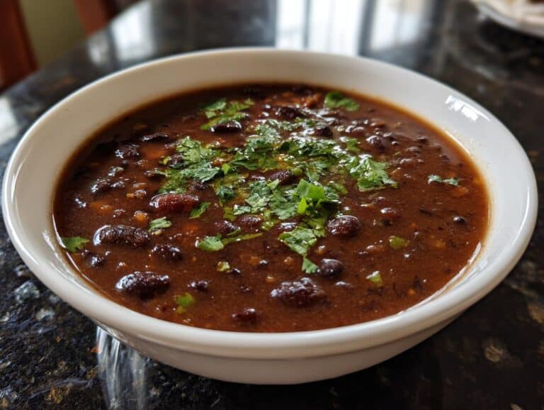 Black Bean Soup with Garlic and Onion