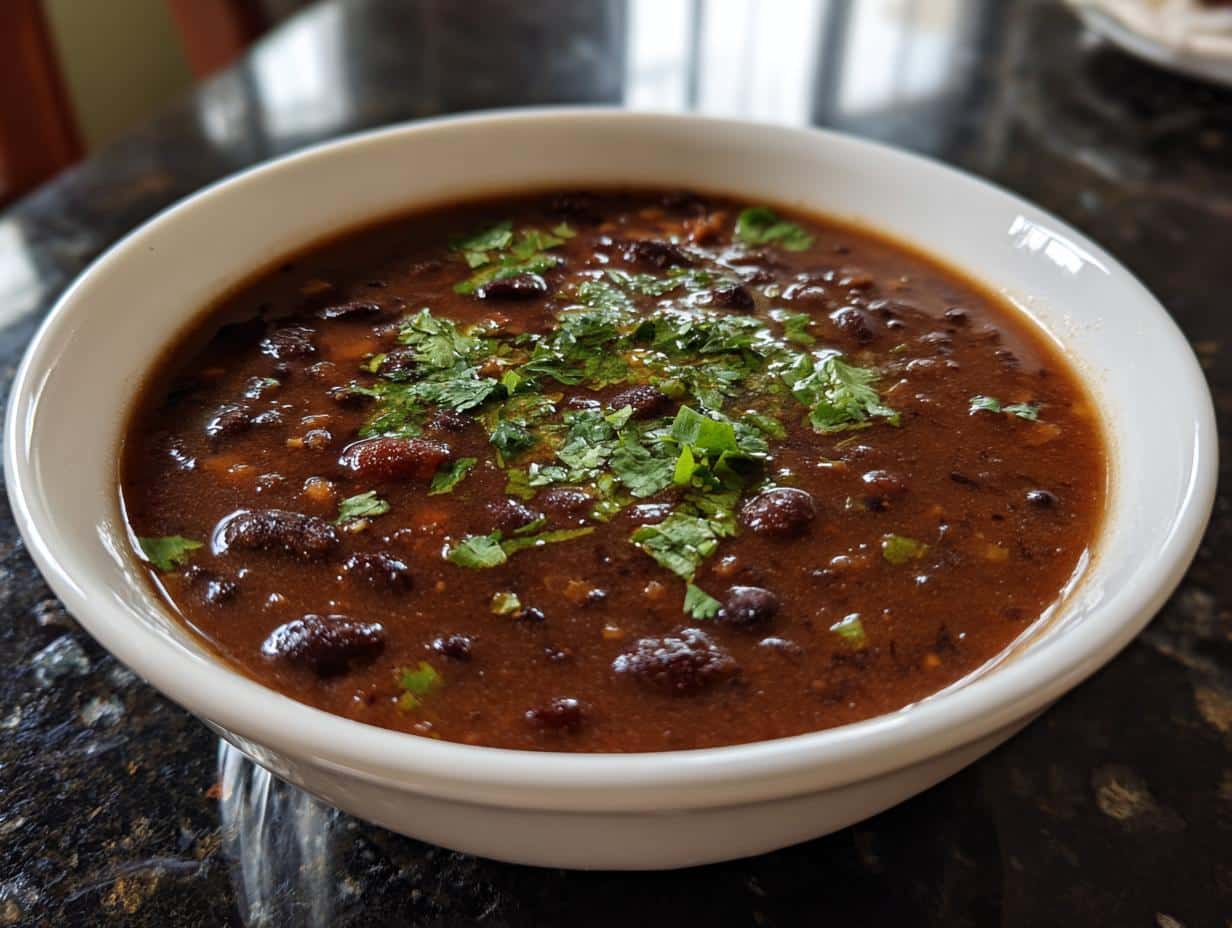 Black Bean Soup with Garlic and Onion