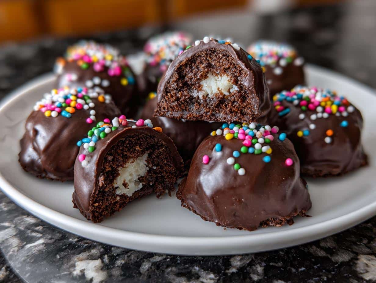 Mini chocolate wafer dessert bites