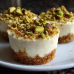 Mini pistachio cheesecake cups